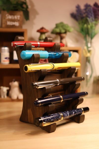 Amazon.co.jp: 木製 万年筆 置き ボールペン ガラスペン 展示 ラック